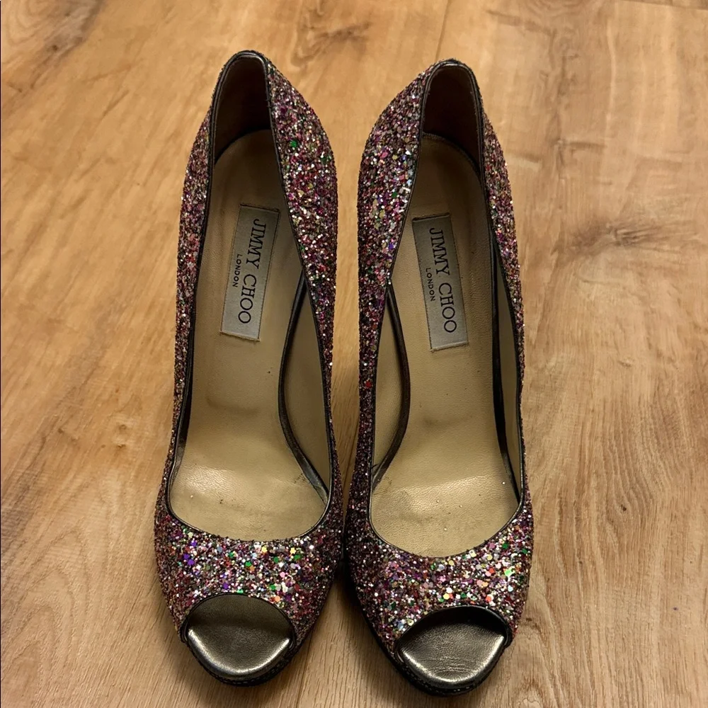 Jimmy Choo Cosmic Glitter Pumps - Picture 3 of 16